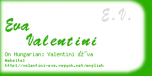 eva valentini business card